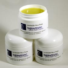 Therapeutic hand salve softens and protects skin.